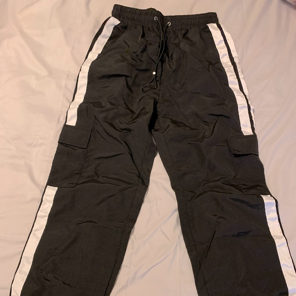 Medium black and white wind breaker pants